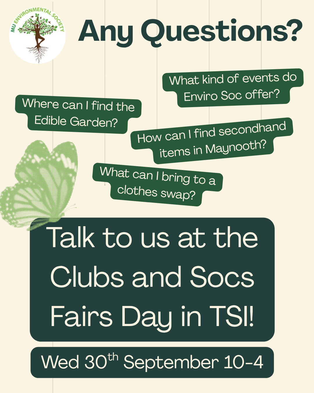 Find us at the Clubs and Socs Fair!