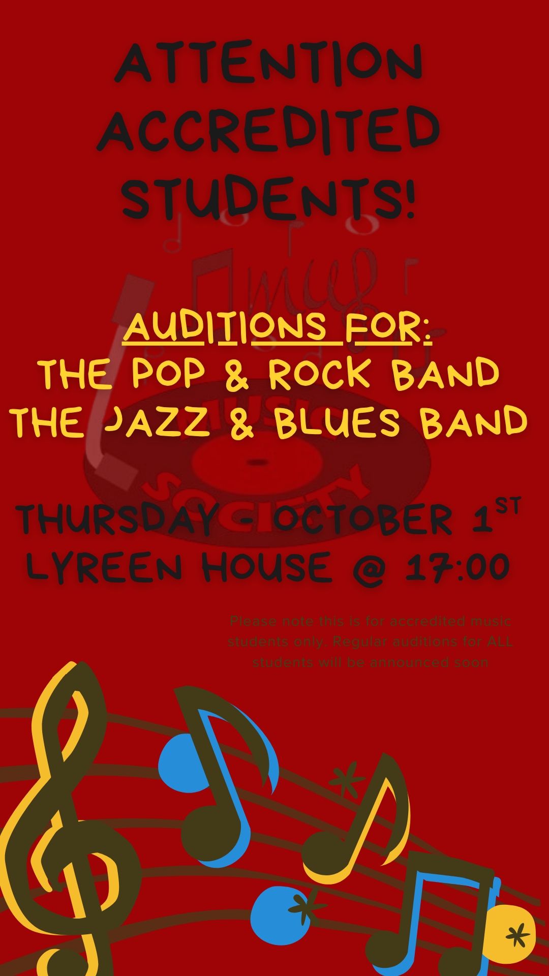 Accredited Music Students Band Auditions